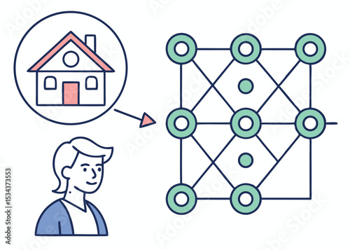 Trustworthy Blue Vector Art of Explainable AI Decision Factors  