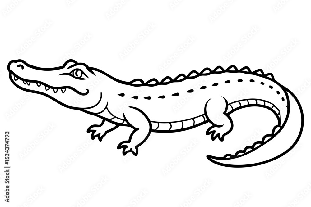 Fototapeta premium Crocodile Vector line art