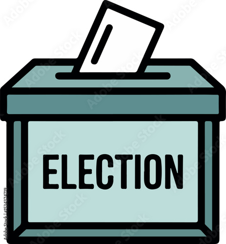 Election Ballot Box Icon for Voting and Democracy