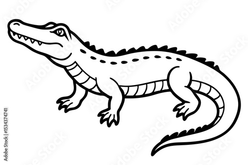 Crocodile Vector line art