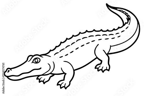 Crocodile Vector line art