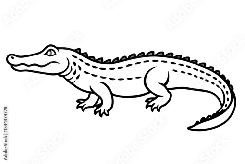 Crocodile Vector line art