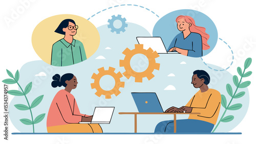 Optimistic Flat Vector of Seamless Team Integration at Work  