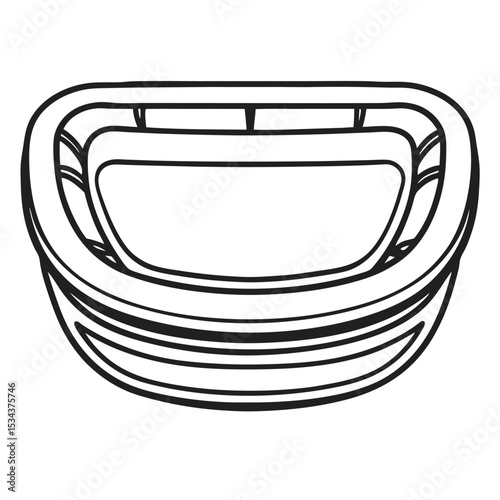minimalistic black silhouette line-art illustration of an ashtray filled with several cigarette butts