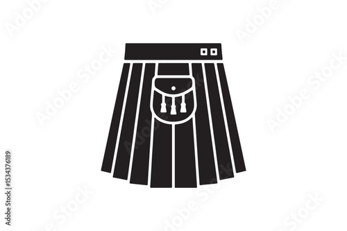 kilt silhouette vector art illustration on white background