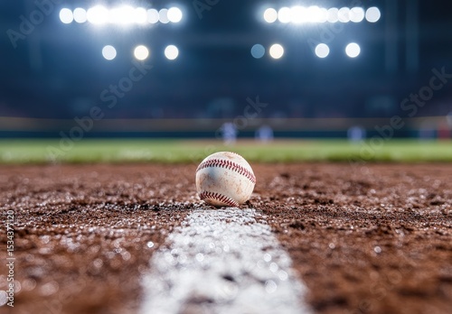 Baseball on the field at night (2)