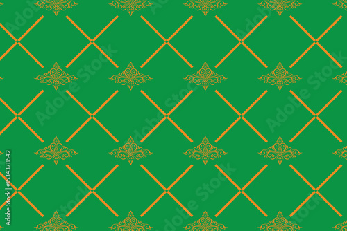 Elegant Green Background with Gold Ornate Design