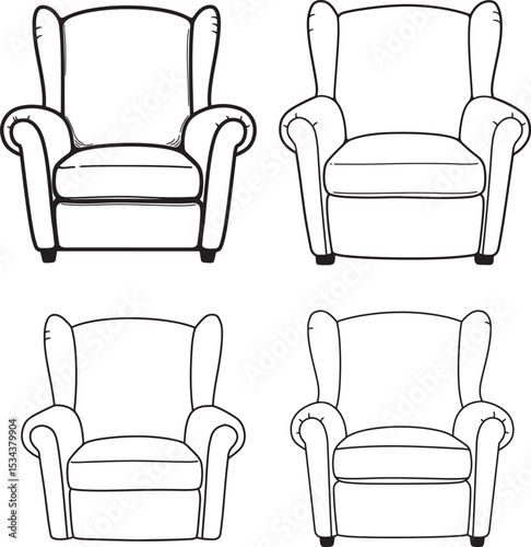 Wing Chair icon vector illustration