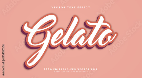 Gelato 3d editable text effect template Suitable for modern theme