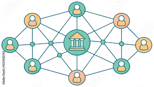 Vibrant Palette Vector Art of Decentralized Governance  