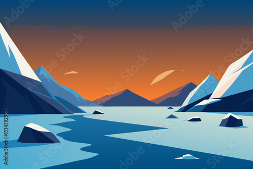 winter landscape with mountains