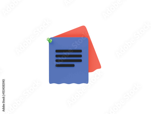 sticky notes icon 3d illustration render