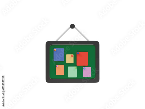 cork board icon 3d illustration render 
