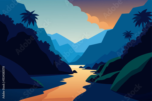 sunset in the mountains