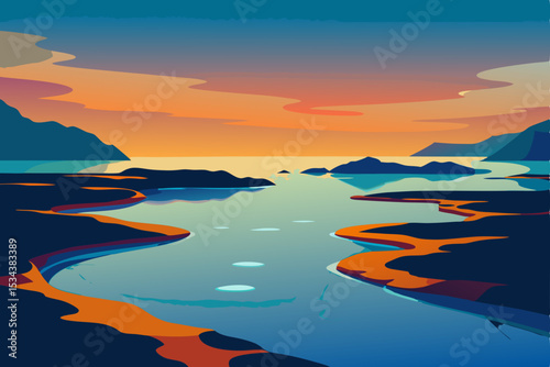 sunset over the sea