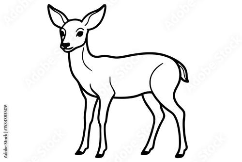 Elegant Deer Outline Vector