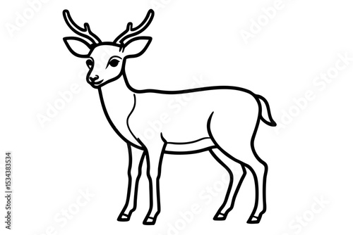 Elegant Deer Outline Vector