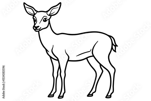 Elegant Deer Outline Vector