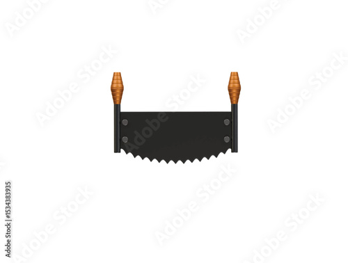two man saw icon 3d illustration render