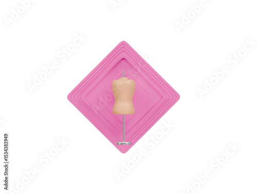 clothe mannequin icon 3d illustration render