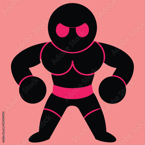 Boxer in pose silhouette