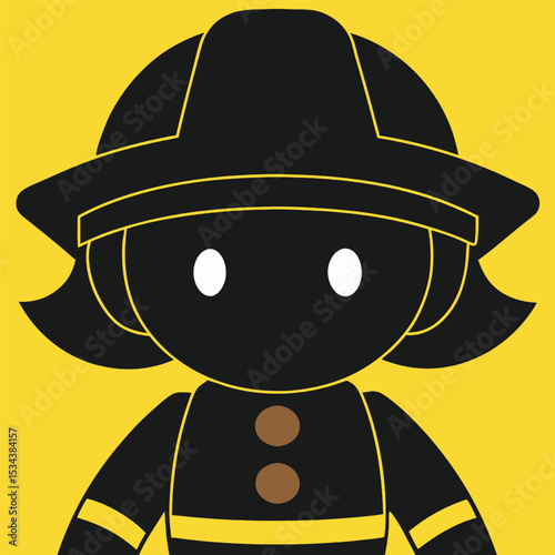 Firefighter face silhouette 