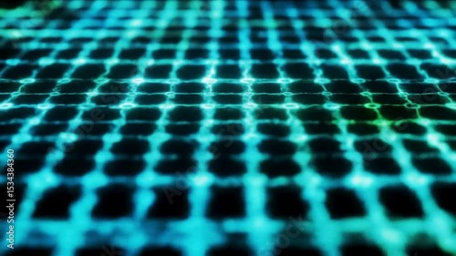 Blue digital technology pattern illustration with a 3D glass texture and web perspective