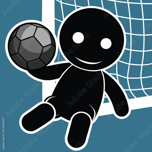 Silhouette of a colorful goalkeeper