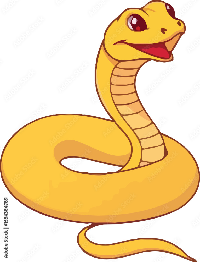 Fototapeta premium Cute cartoon a illustrator vector Ratllesnake