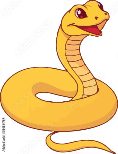 Cute cartoon a illustrator vector Ratllesnake
