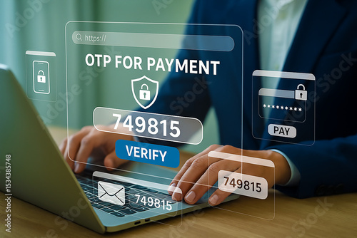 OTP for Payments, UI explains how one-time passwords ensure secure digital transactions by verifying identity in UPI, card, or wallet payments.