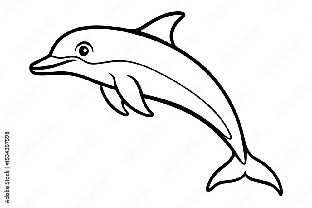 Fototapeta premium Elegant Dolphin Outline