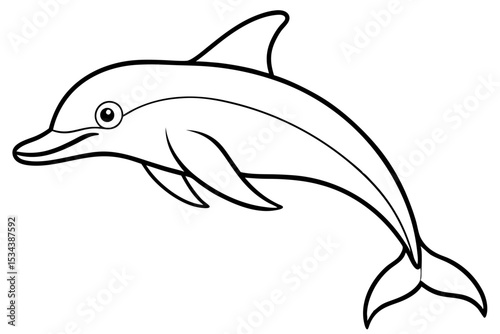 Elegant Dolphin Outline