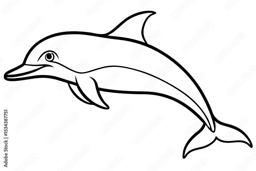 Fototapeta premium Elegant Dolphin Outline