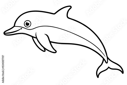 Elegant Dolphin Outline