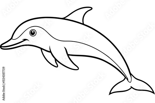 Elegant Dolphin Outline