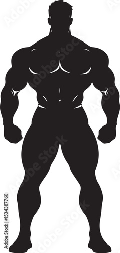 Muscular Man Silhouette Bodybuilder Strength Fitness