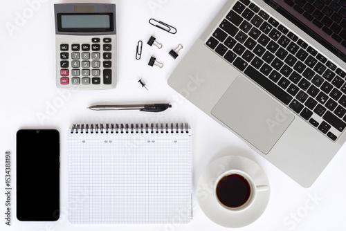 A Modern Office Workspace Featuring Coffee, Advanced Technology, and Creative Elements