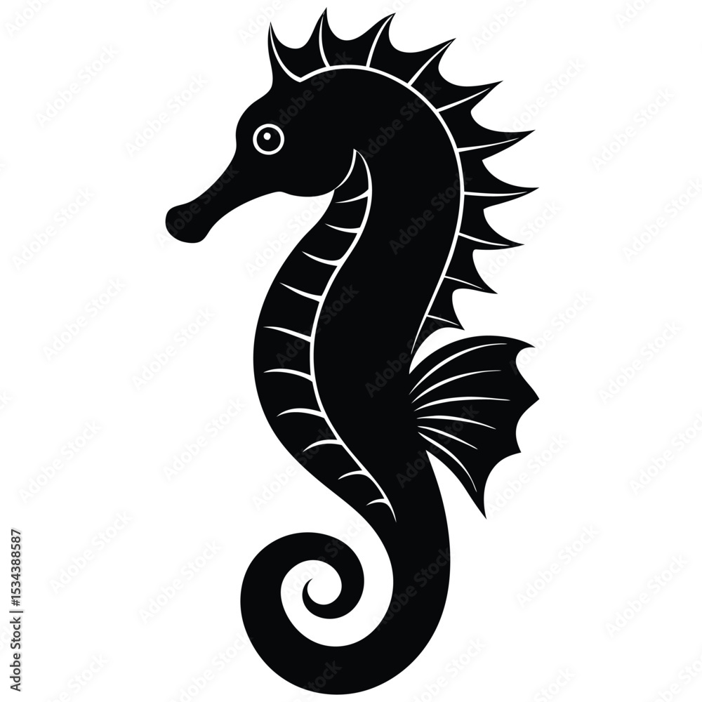 Fototapeta premium seahorse vecror sihouerre