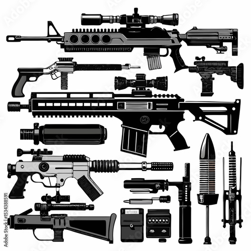 Futuristic Weaponry Arsenal A Collection of Sci-Fi Firearms and Gadgets
