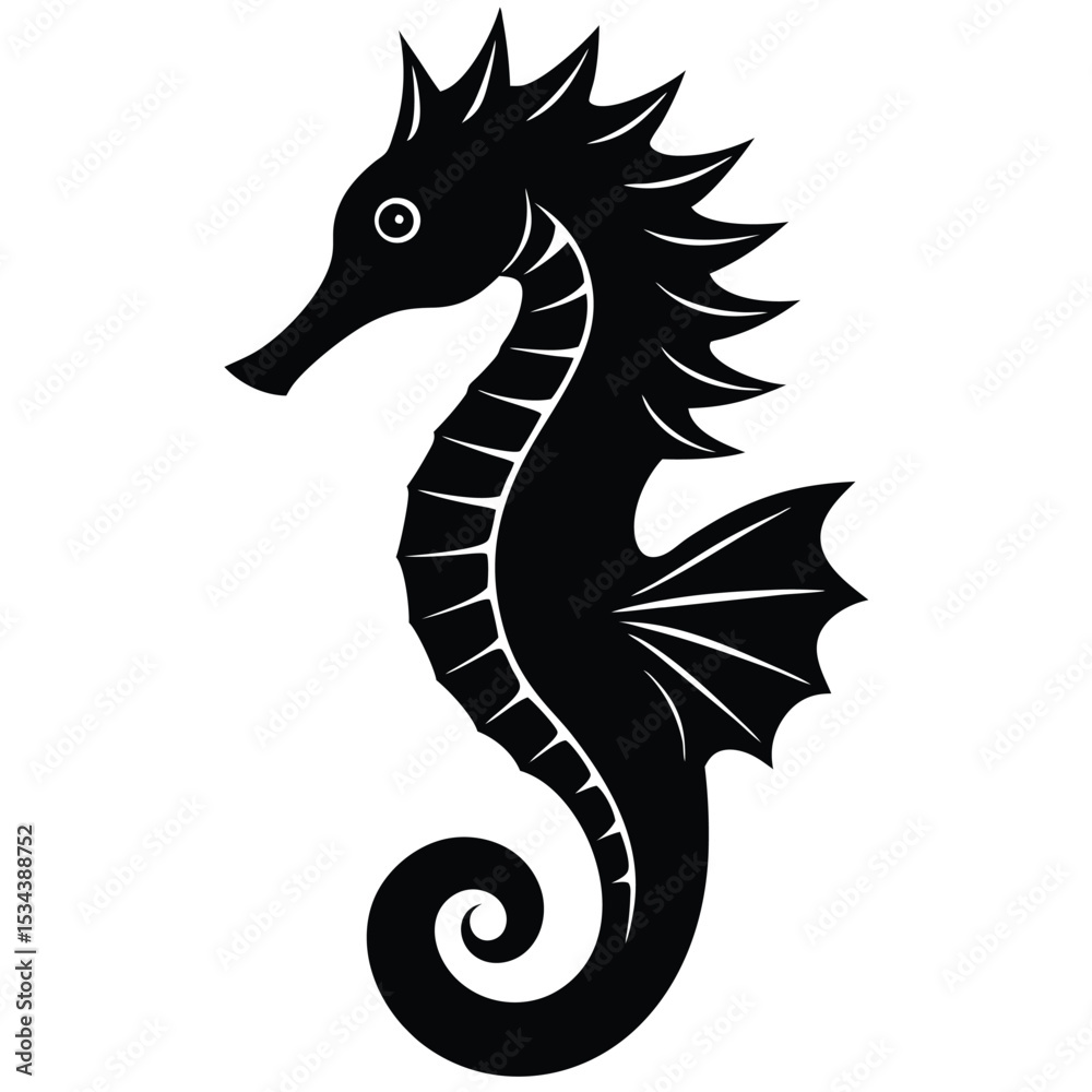 Fototapeta premium seahorse vecror sihouerre