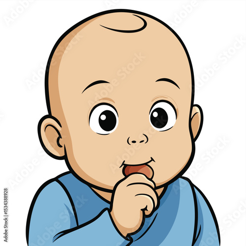 A baby, 10-12 months, with a look of pure focus while eating, engrossed in mealtime.