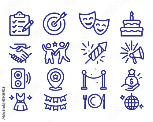 Event planning icon set