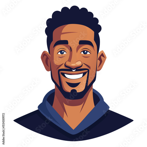 A charismatic African American man with an infectious smile, captivating and engaging.
