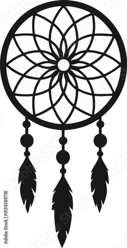 Dream catcher wall decor black metal art bohemian home decor bedroom living room hanging ornament gift 12 inches