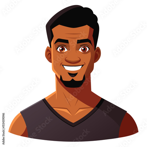 A confident African American man with a strong, assertive smile, projecting leadership.