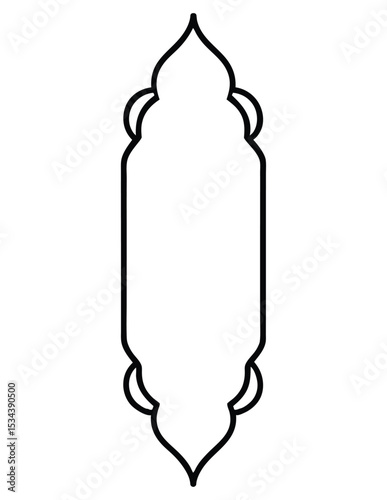 Islamic Text Box Vector with Detailed Frame in Black Silhouette Style
