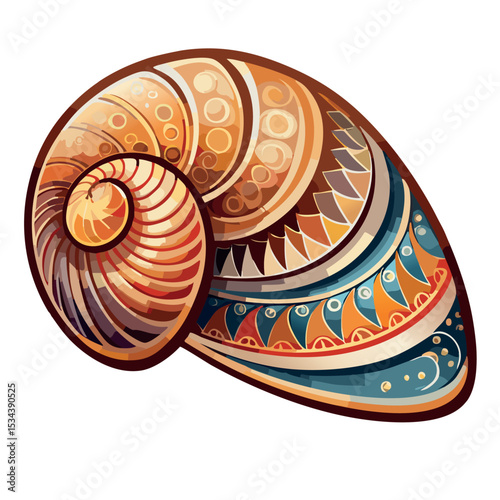 Tribal drawing of shell,