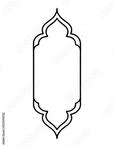 Classic Islamic Text Box Frame with Heavy Black Line Vector Drawing
