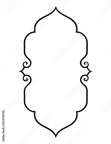 Classic Islamic Text Box Frame with Heavy Black Line Vector Drawing